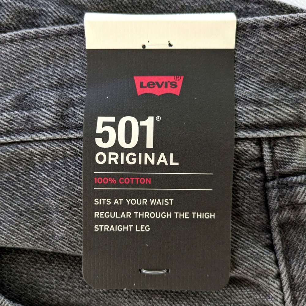 Levis 501 Original Grey Straight Leg Button Fly Denim Jeans 005013496 32x30 - Picture 4 of 9